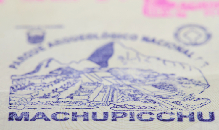 Machu picchu in Peru park stamp